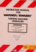Warner & Swasey-Warner & Swasey Safety, WSC08 M5450 G. N6TB Control Instructions Manual-6TB-G. N 6TB-M5450-Safety-WSC-8-01